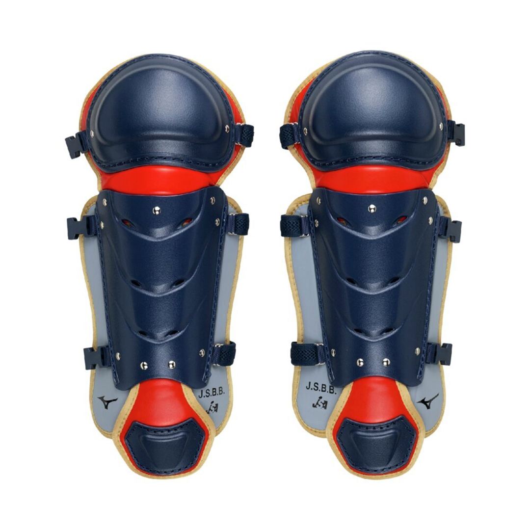 【ミズノ直営限定】小学生軟式用／ゴムソフトボール用捕手防具セット ネイビー×レッド×ゴールド