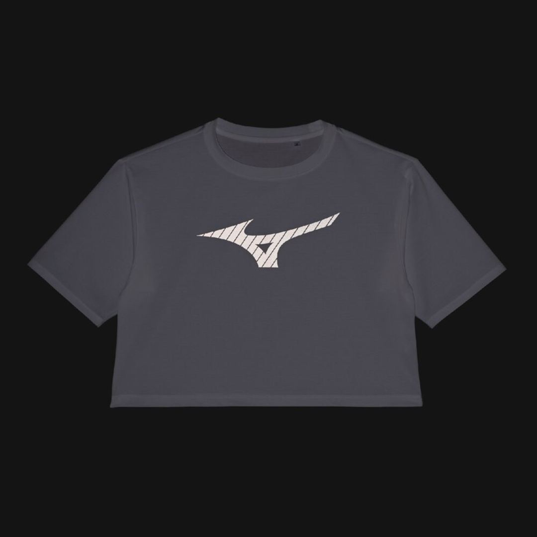 【ミズノ直営限定】ビッグロゴクロップドTシャツ(ワイドシルエット) ホワイト S