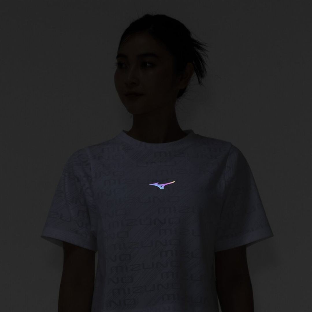 【ミズノ直営限定】シアージャカードクロップドTシャツ ホワイト M