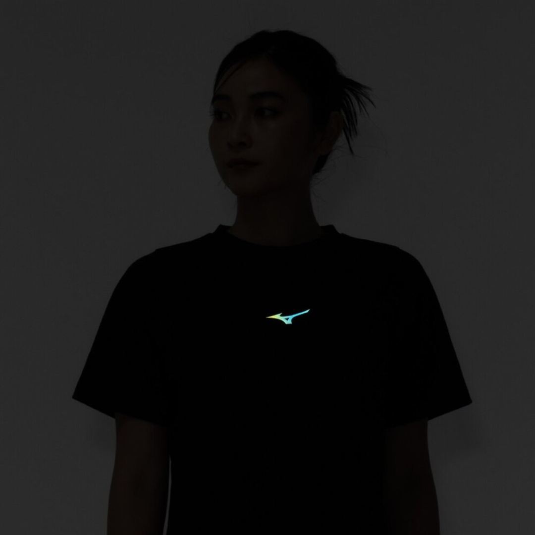 【ミズノ直営限定】シアージャカードクロップドTシャツ ブラック M