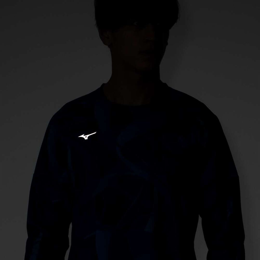 【汗処理／通気】ドライエアロフローTシャツ(長袖) ディレクトワールブルー S