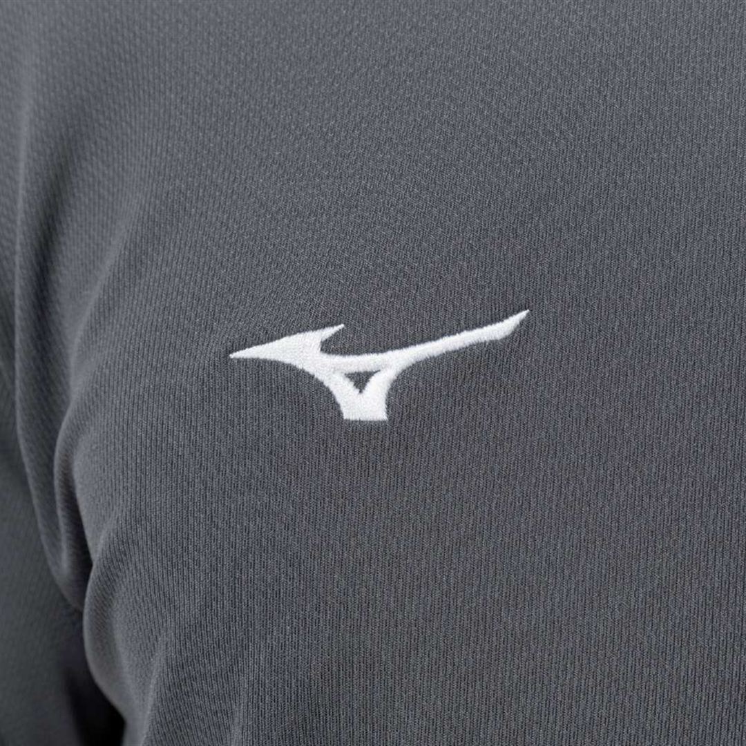 ナビドライTシャツ(半袖／丸首) チャコールグレー×ホワイト XL