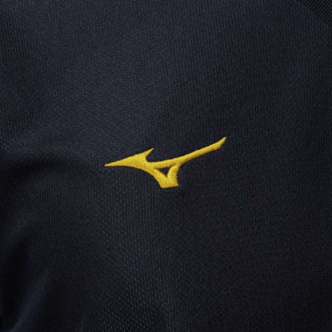 ナビドライTシャツ(半袖／Vネック) ブラック×ゴールド XL