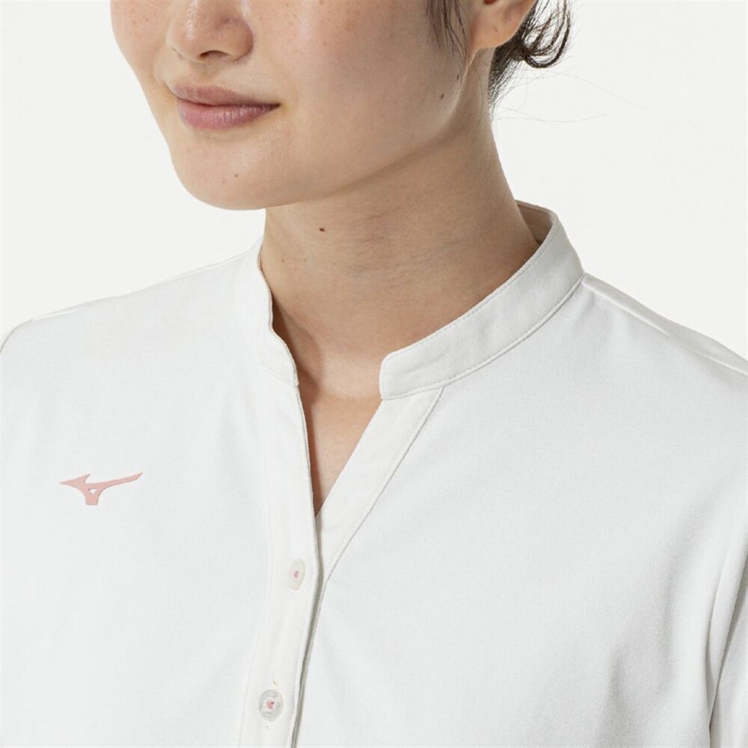 ソフトドライヘンリーネックTシャツ スノーホワイト S
