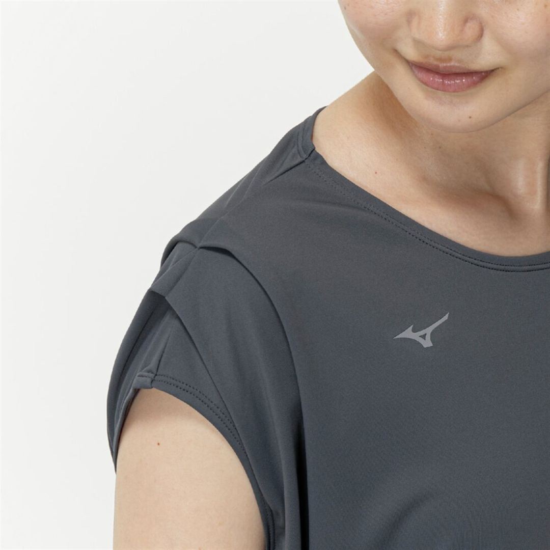ストレッチスムースフレンチスリーブTシャツ ダークグレー S