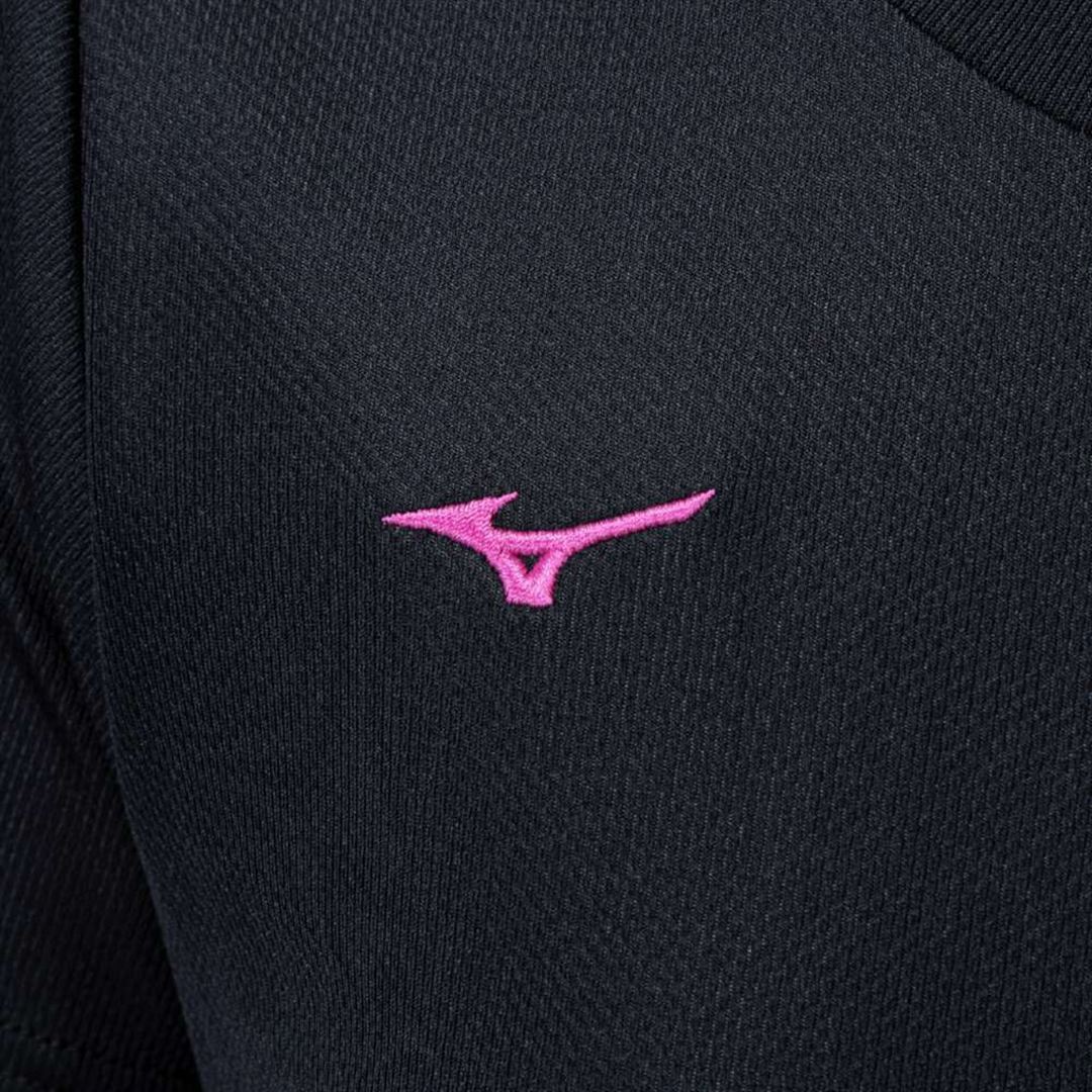 ナビドライTシャツ(半袖／丸首) ブラック×マゼンタ S