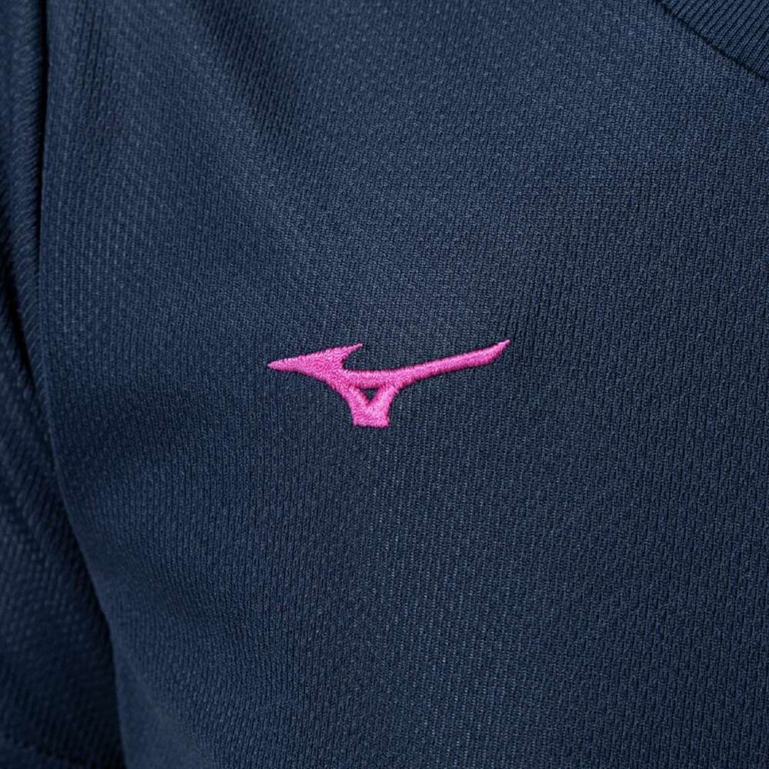 ナビドライTシャツ(半袖／丸首) ドレスネイビー×マゼンタ S