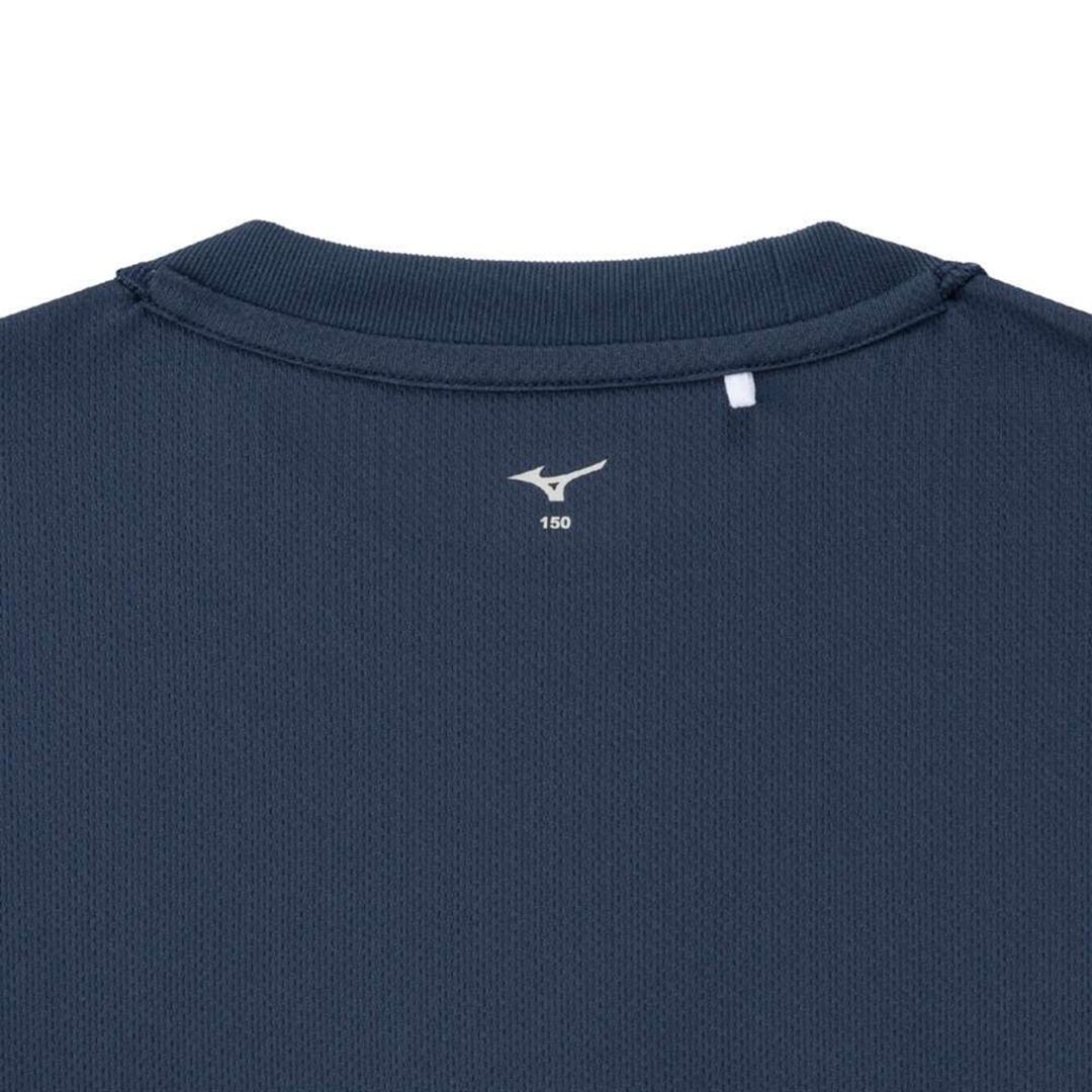 ナビドライTシャツ(長袖／丸首) ドレスネイビー×ホワイト 160