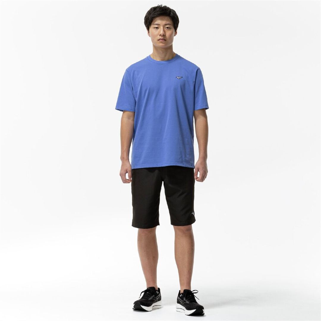 【ミズノ直営限定】THE MZ TEE ワンポイントロゴTシャツ マリンブルー XL