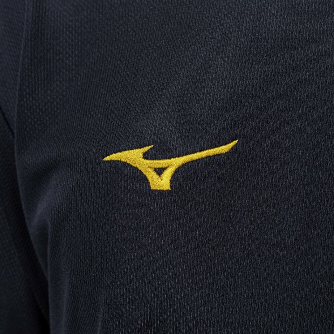 ナビドライTシャツ(半袖／丸首／大きいサイズ) ブラック×ゴールド 3L