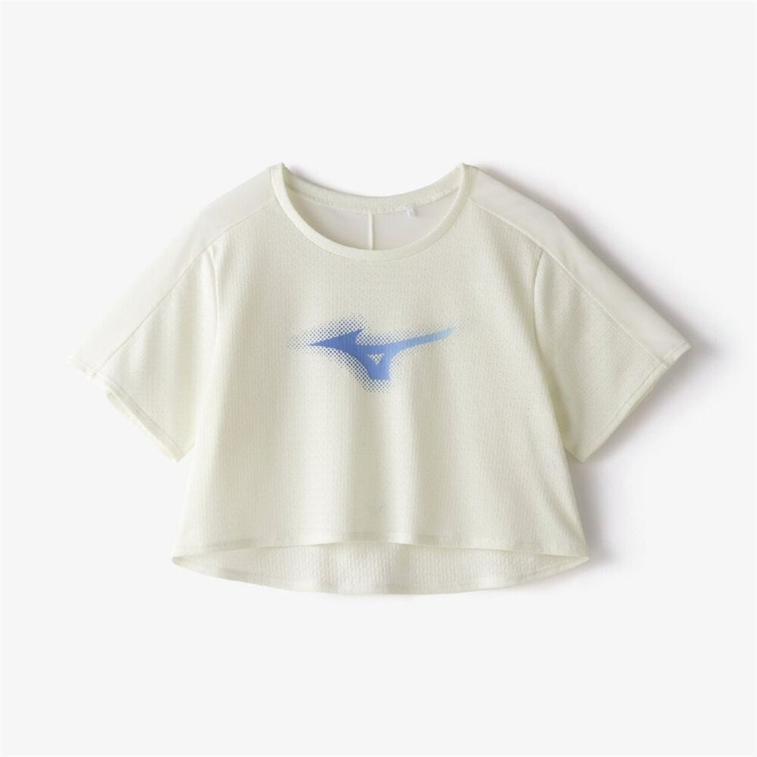【汗処理／通気】ドライエアロフロージャカードクロップドTシャツ ソフトサンドイエロー S