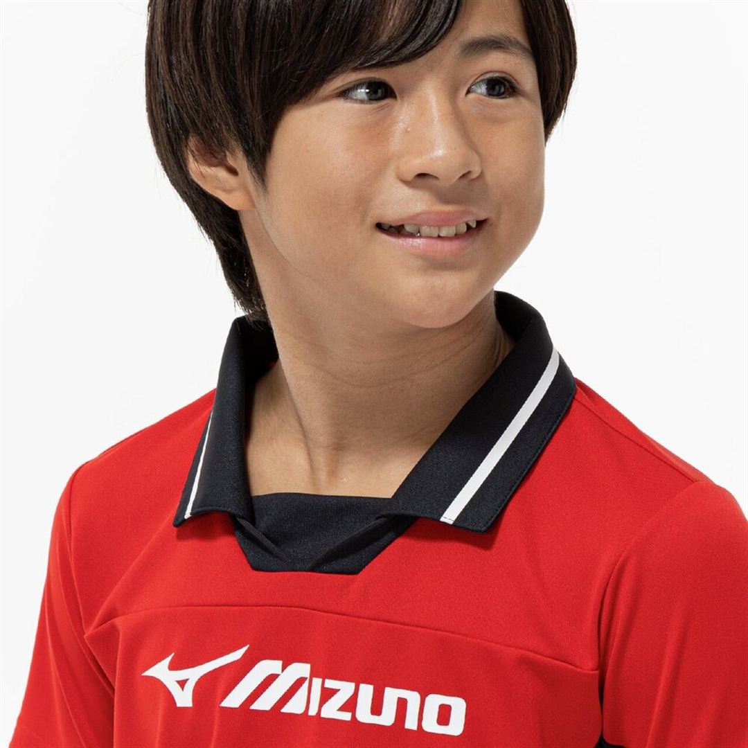 【抗菌防臭／防汚】襟付きGACHI Tシャツ チャイニーズレッド 160