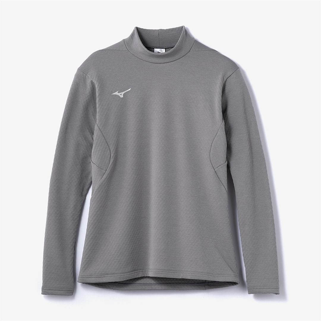 ストレッチフリースハイネックTシャツ(長袖) フロストグレー杢 S