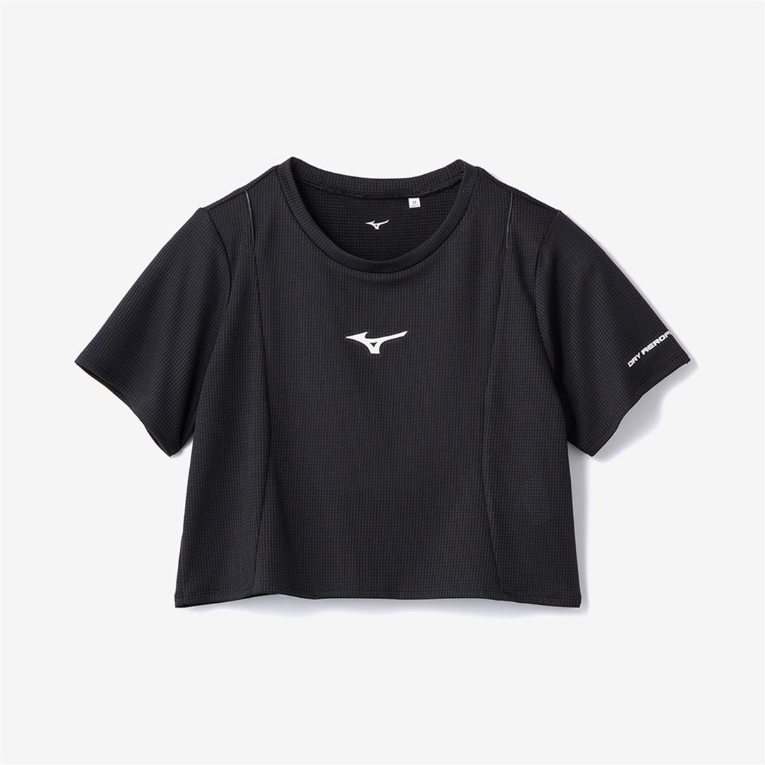 【汗処理／通気】ドライエアロフロークロップドTシャツ ブラック XL