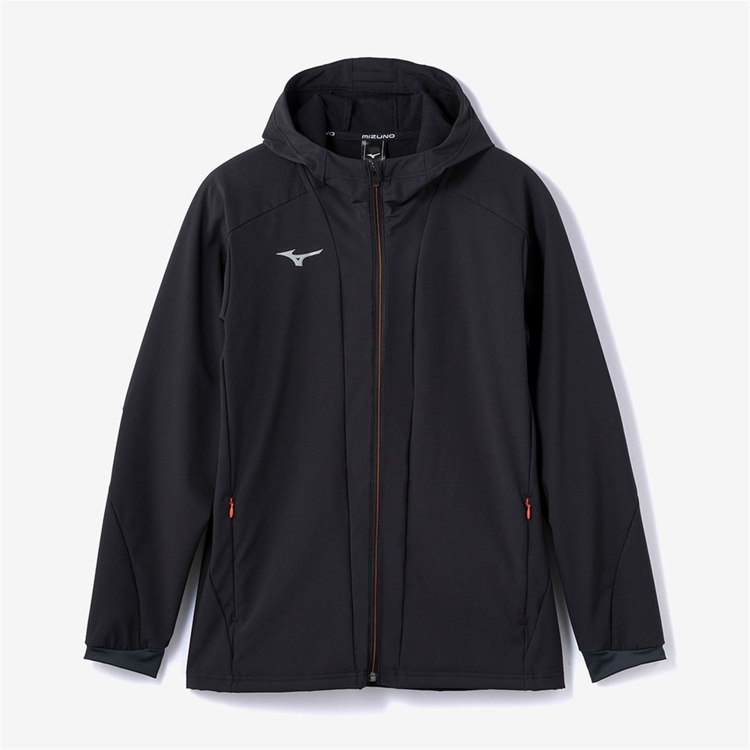 【ストレッチ／防風】テックシールドフーディジャケット ブラック XL
