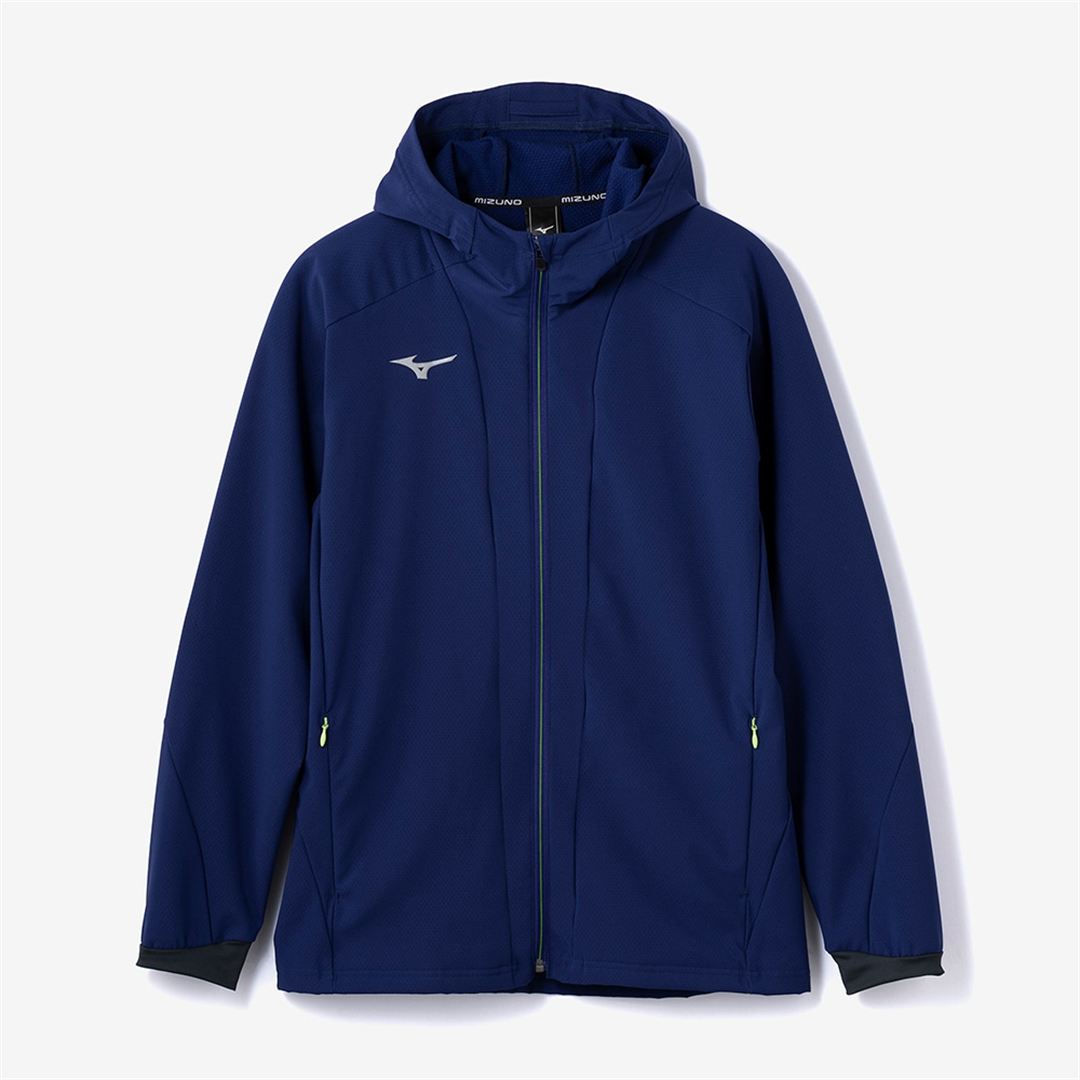 【ストレッチ／防風】テックシールドフーディジャケット ビーコンブルー XL