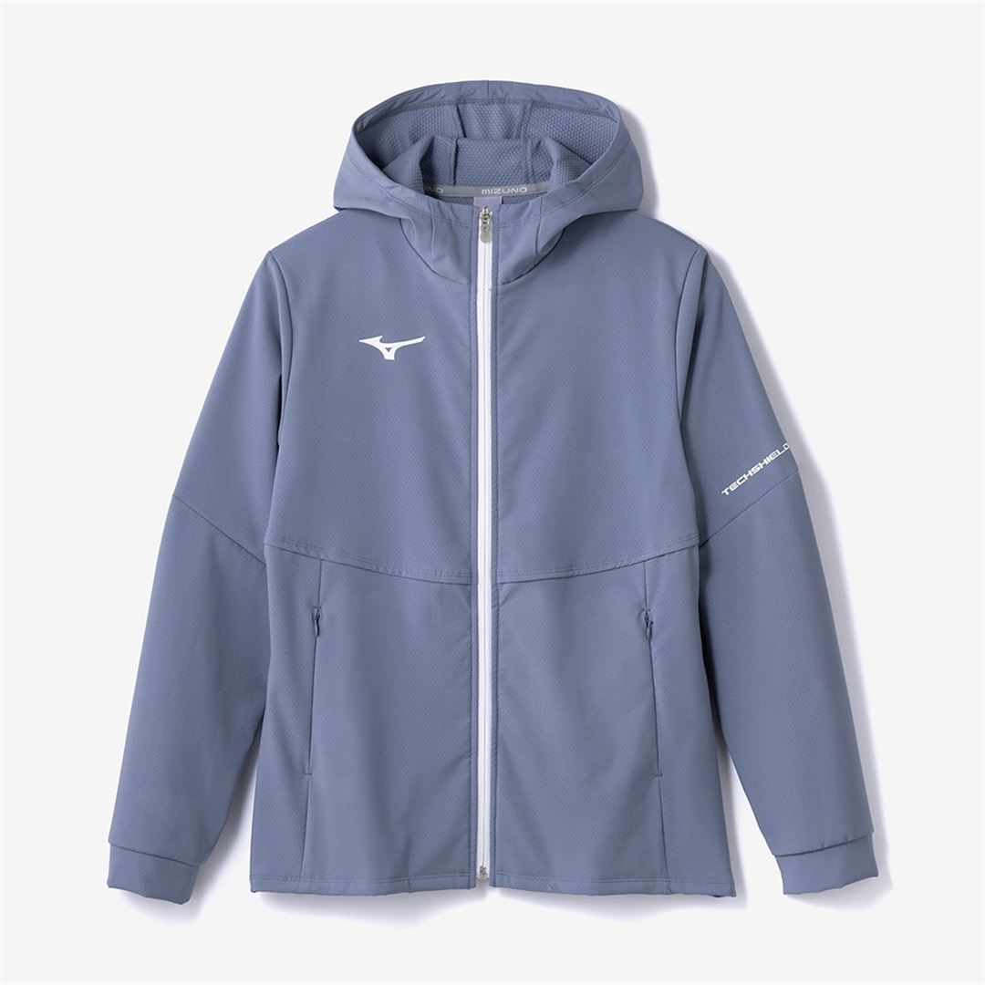 【ストレッチ／防風】テックシールドフーディジャケット ウィンドペールブルー M