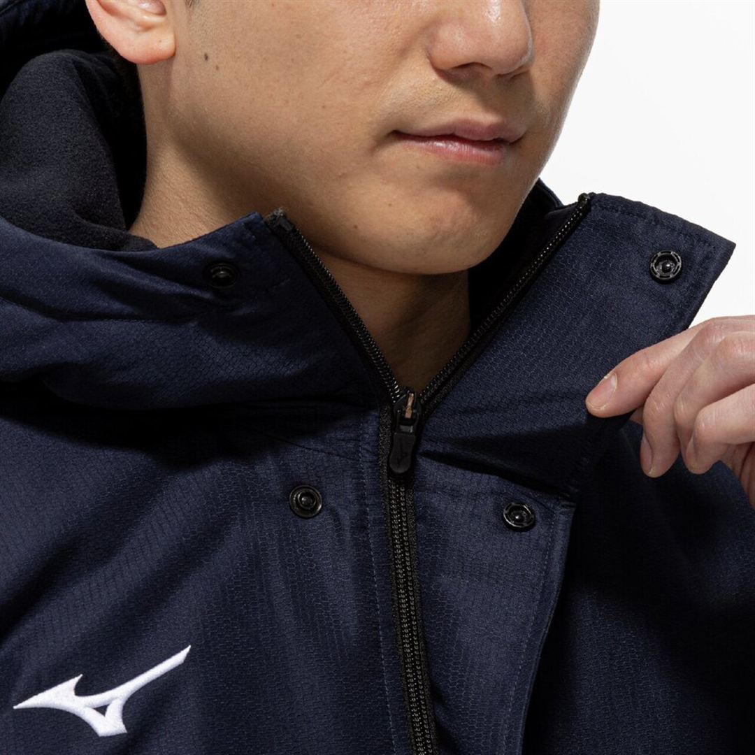 【吸湿発熱】ブレスサーモ中綿ロングコート ディープネイビー XL