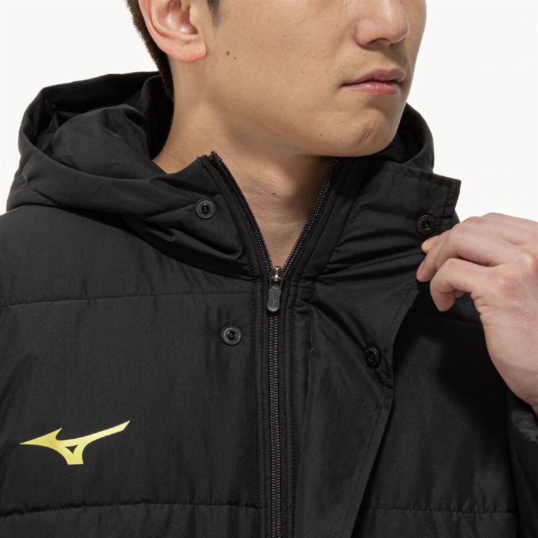 中綿ロングコート ブラック×ブラック XS