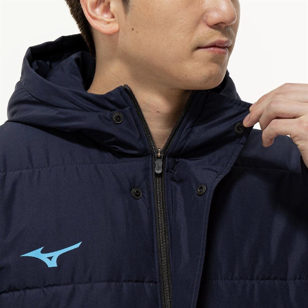 中綿ロングコート ディープネイビー×ディーバブルー XS