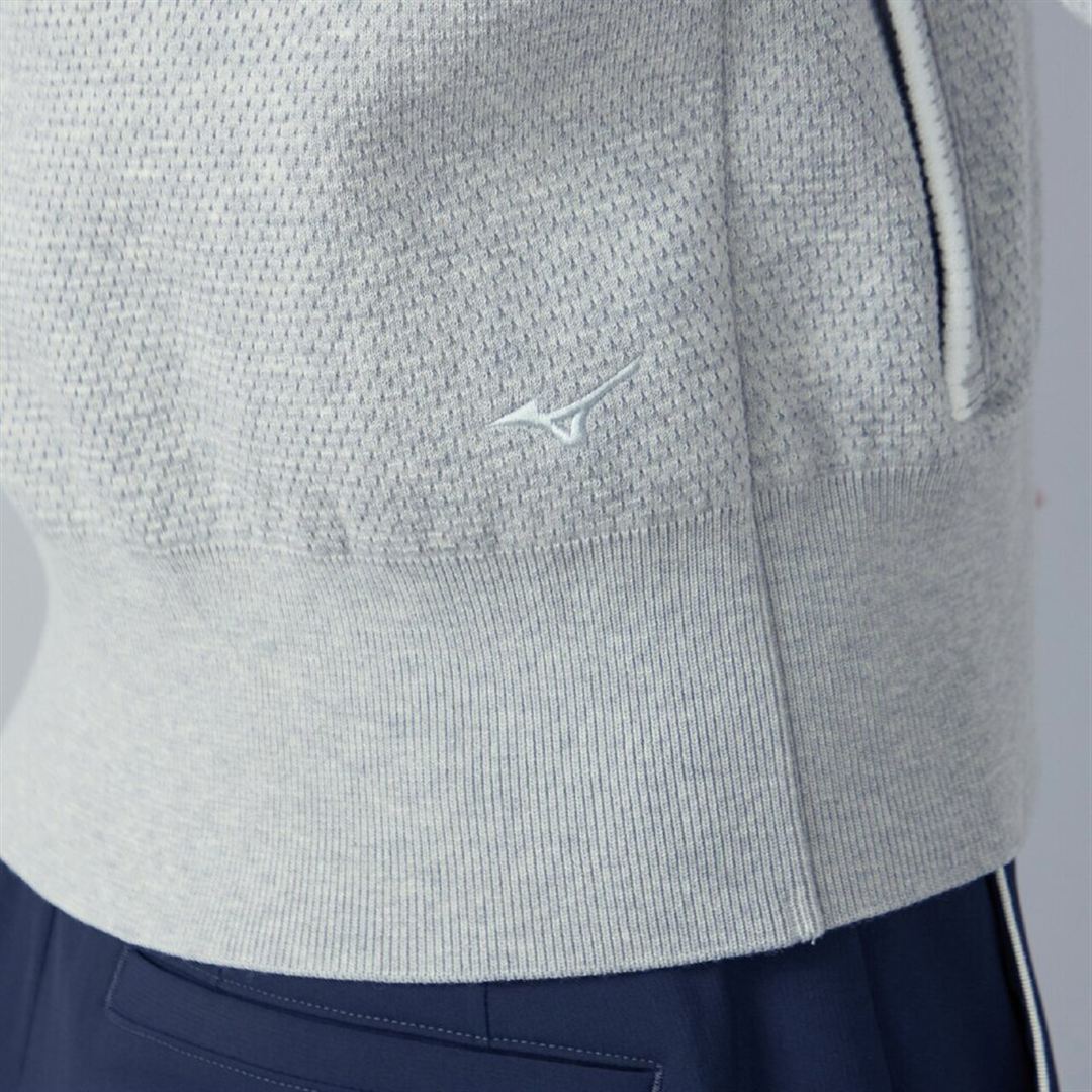 【MGFコレクション】ニットボーダージャケット ライトグレー S