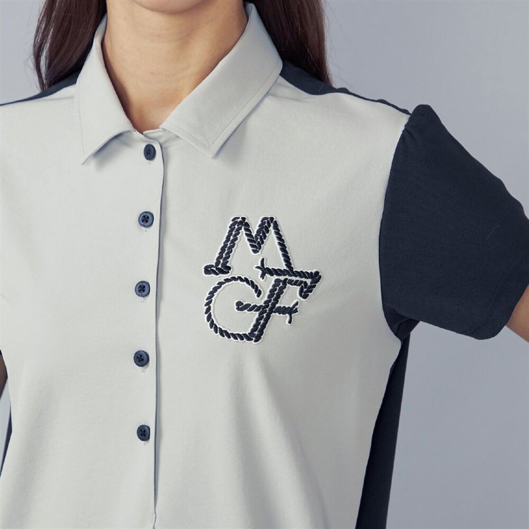 【MGFコレクション】 UVストレッチハイブリッドワンピース ライトグレー M