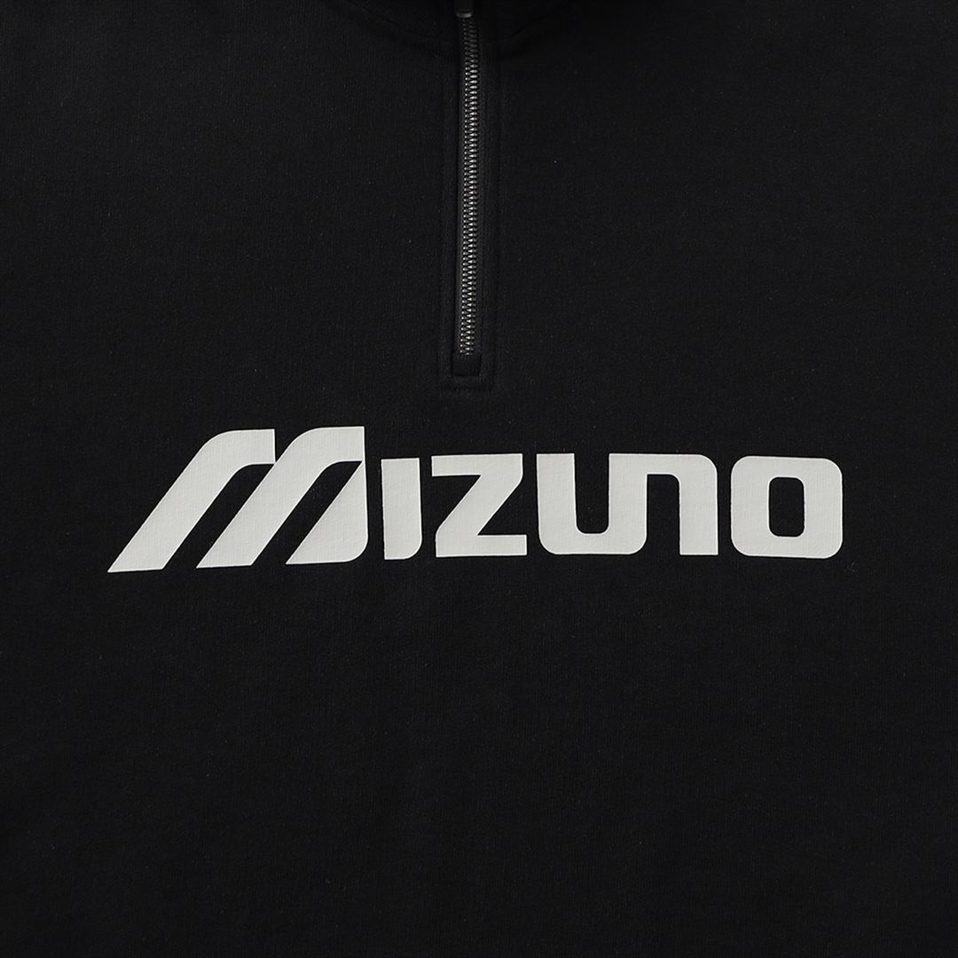 NEW VINTAGE GOLF MIZUNO ロゴ ハーフジップスウェット ブラック S