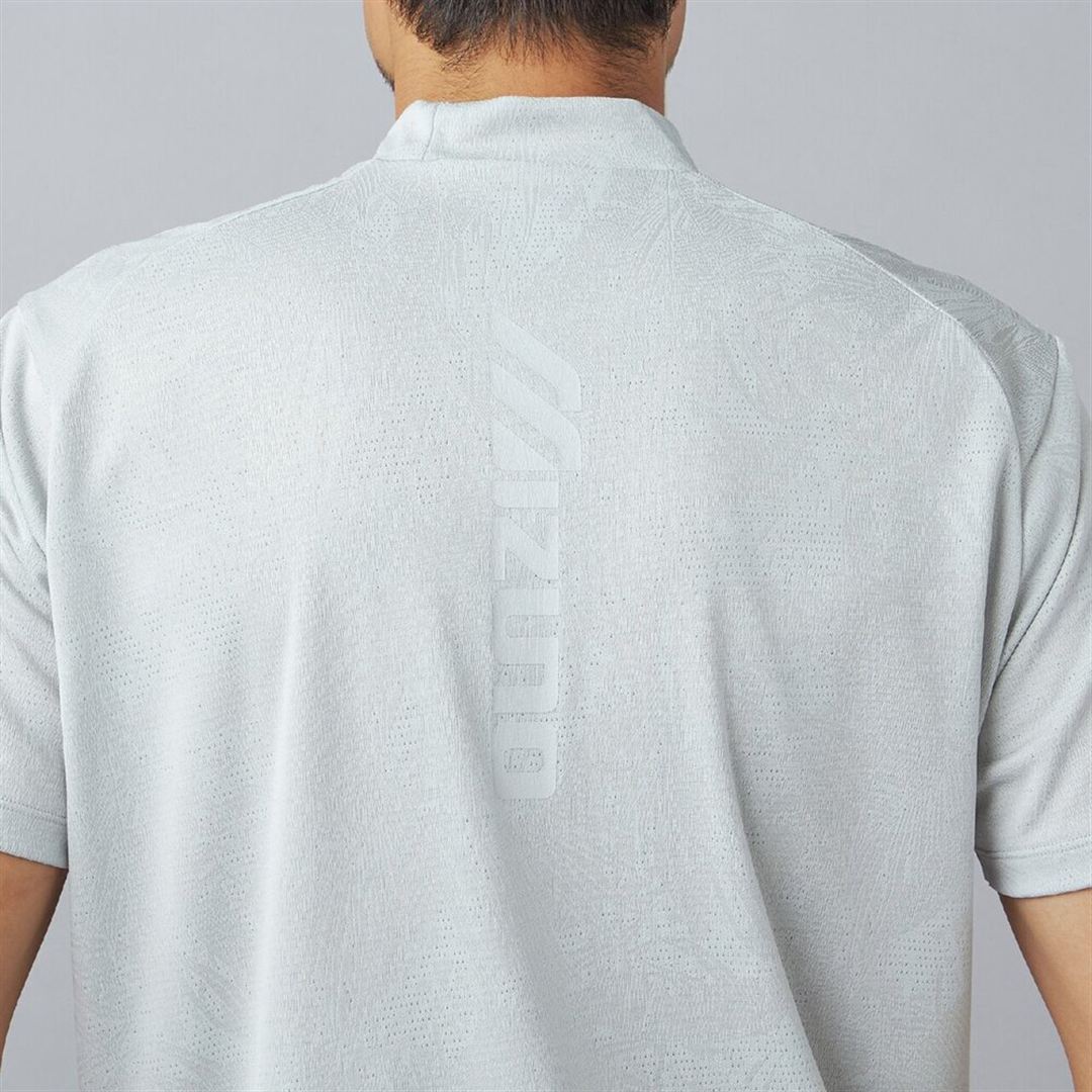 ネクスライト半袖モックネックシャツ グレー 2XL