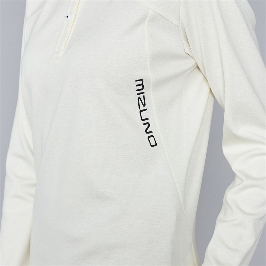 ヘザーストレッチ長袖シャツ ホワイト XL