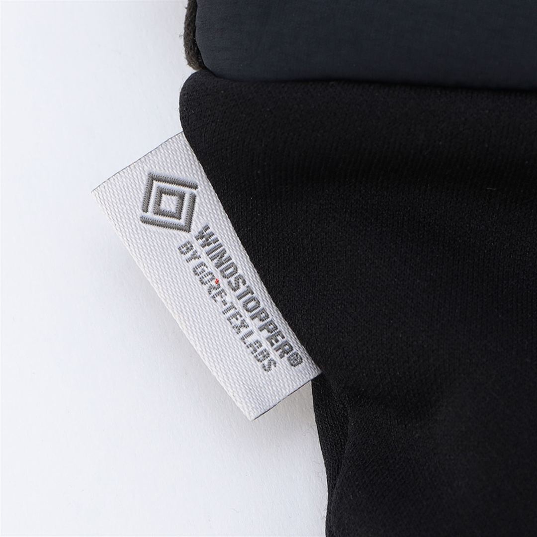 【IL BISONTE／吸湿発熱】WINDSTOPPER プロダクト フィンガーパデットミトン ブラック S-M