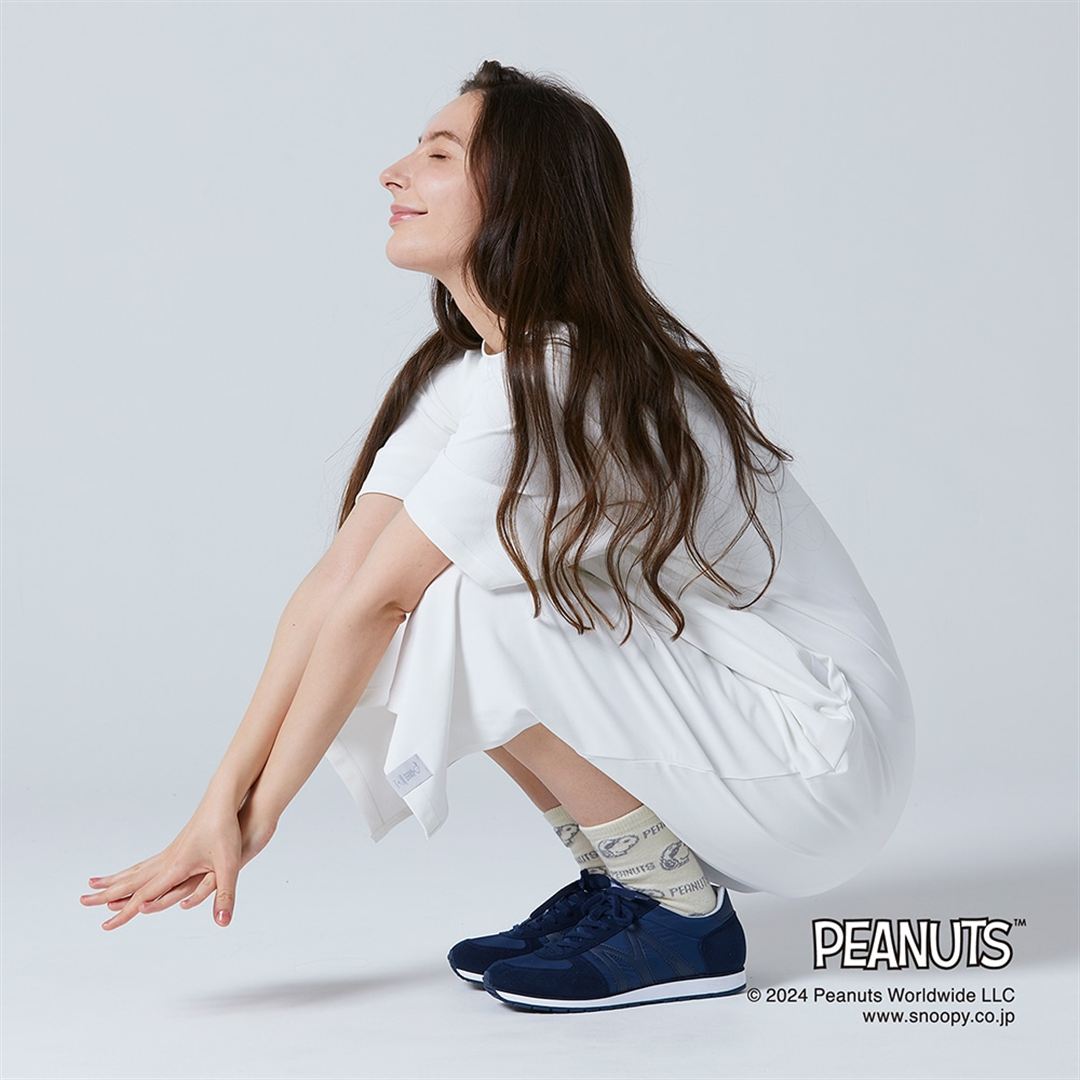 【PEANUTS】UVカットTシャツワンピース マシュマロホワイト S
