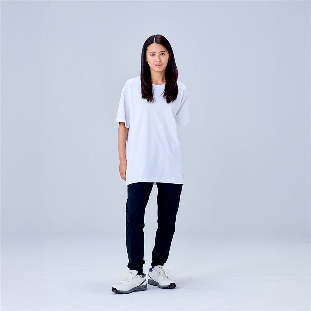 ハイストレッチ クルーネック半袖シャツ（レギュラーシルエット） ホワイト XL