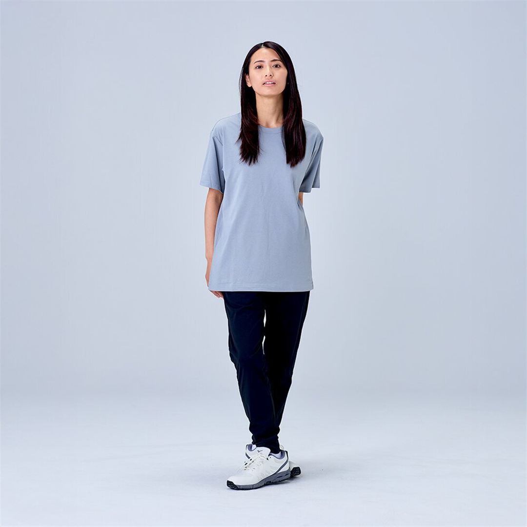 ハイストレッチ クルーネック半袖シャツ（レギュラーシルエット） グレー XL