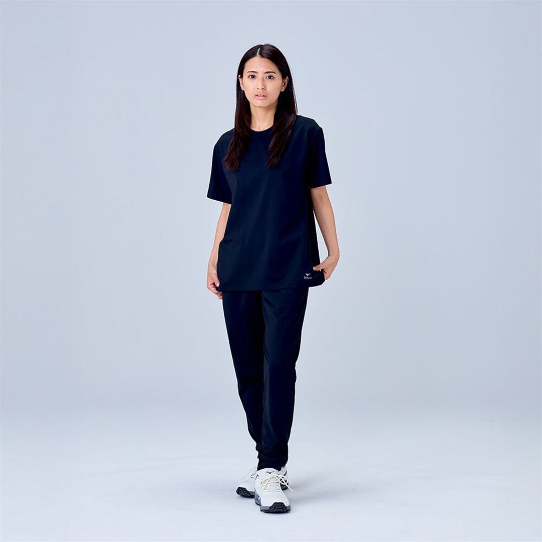 ハイストレッチ クルーネック半袖シャツ（レギュラーシルエット） ブラック XL