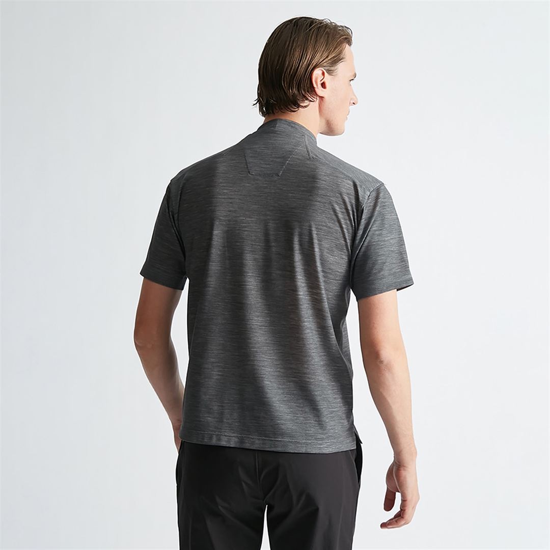 【AOURE】ミズノダイナモーションフィット モックネックTEEショートスリーブ チャコール XL