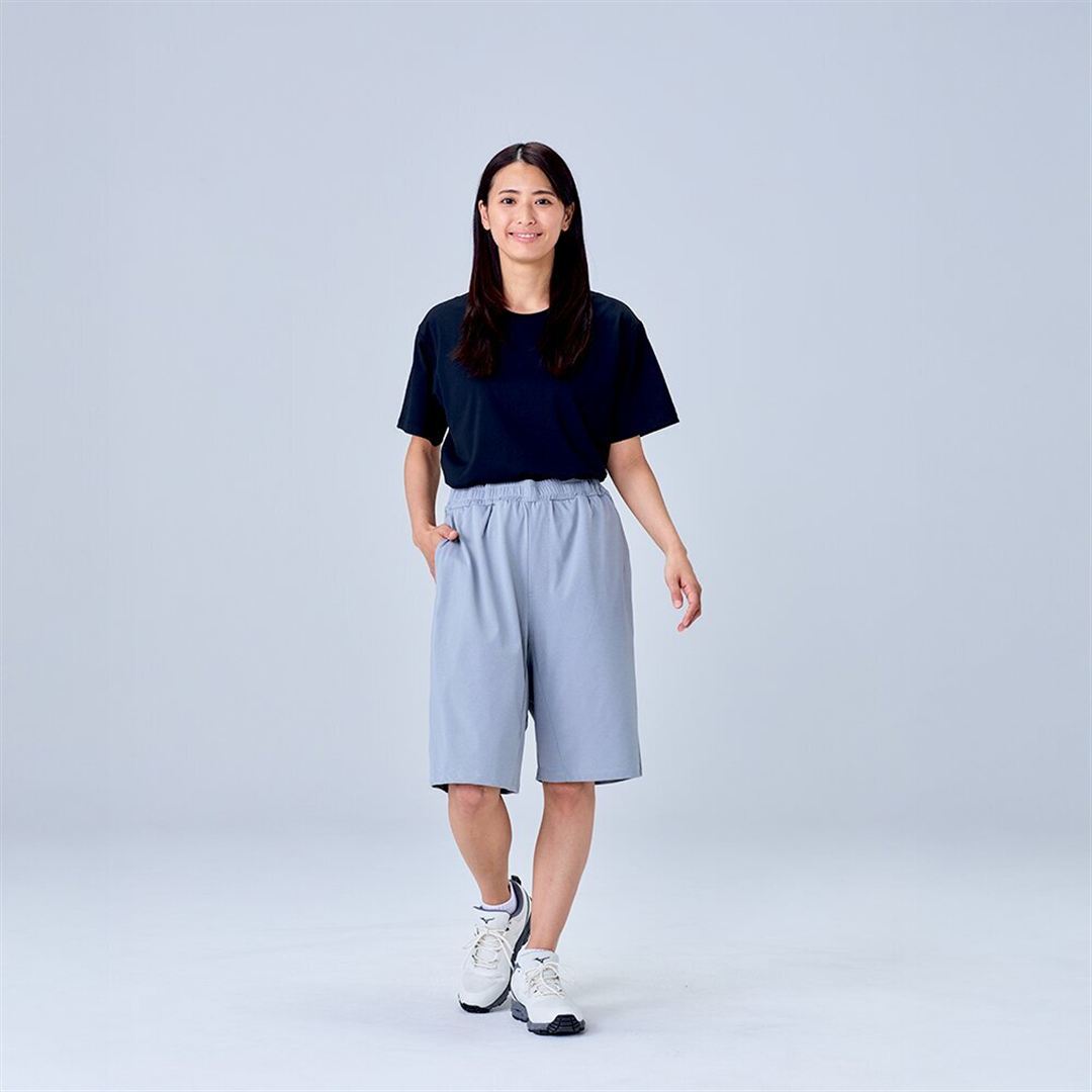 ハイストレッチ ハーフパンツ グレー XL