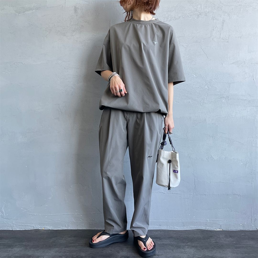 【JEANS FACTORY】ウォーターリパレントストレッチウーブンパンツ チャコール S