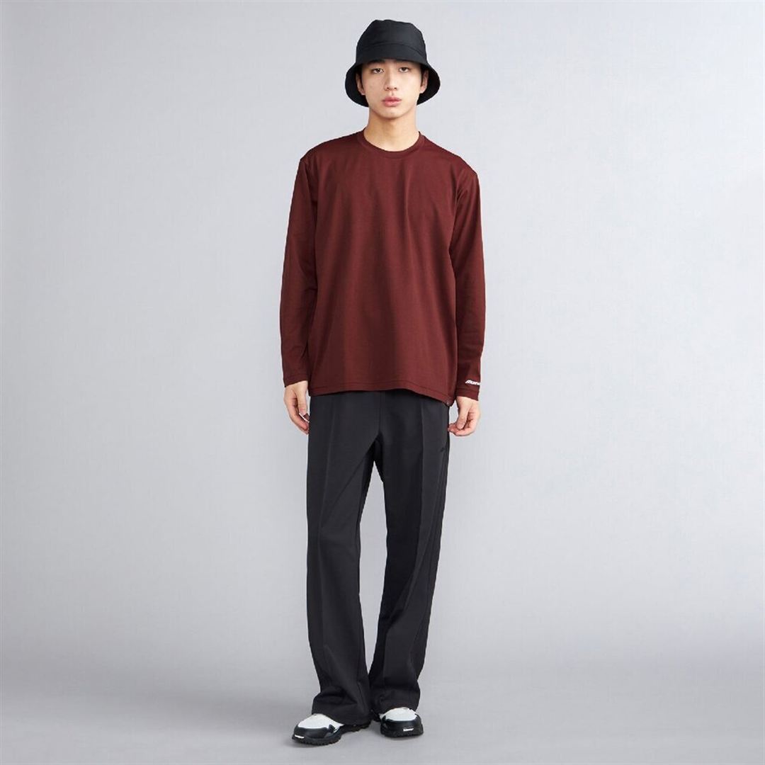 ワードマークバックロゴロングスリーブTシャツ ダークレッド XL