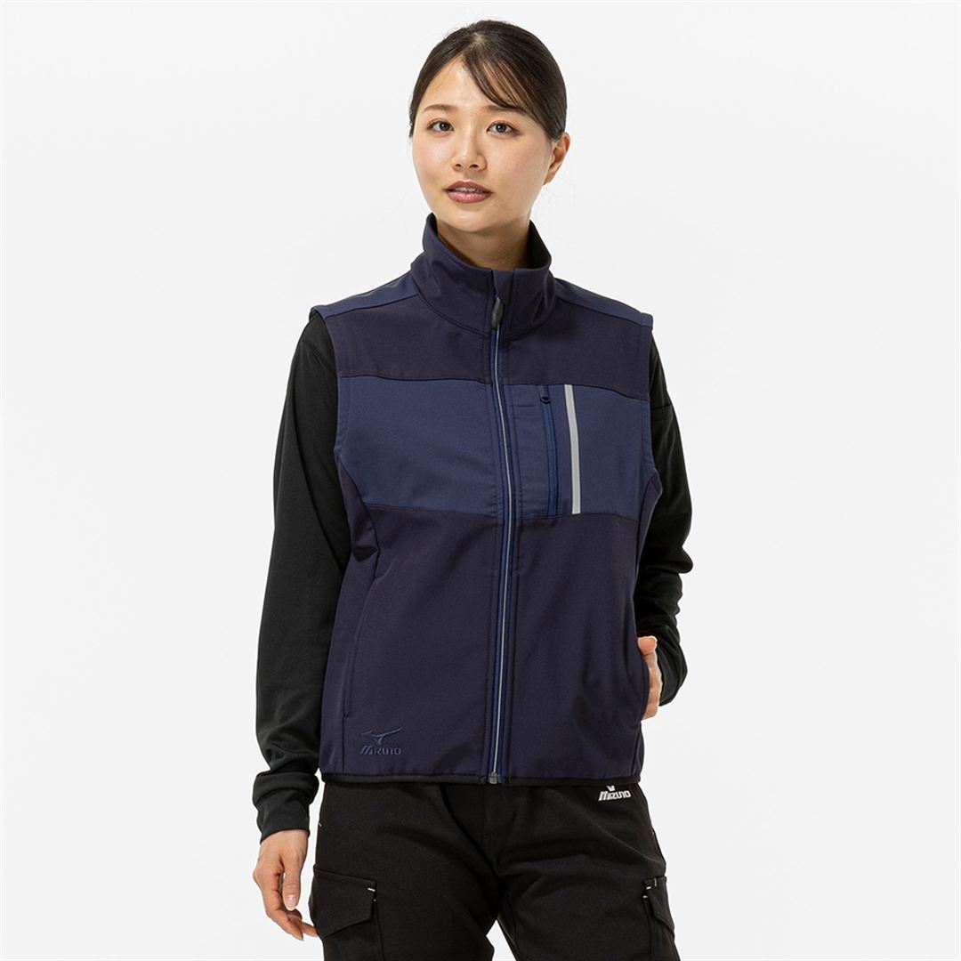【防風】テックシールドベスト ストレッチ ネイビー S