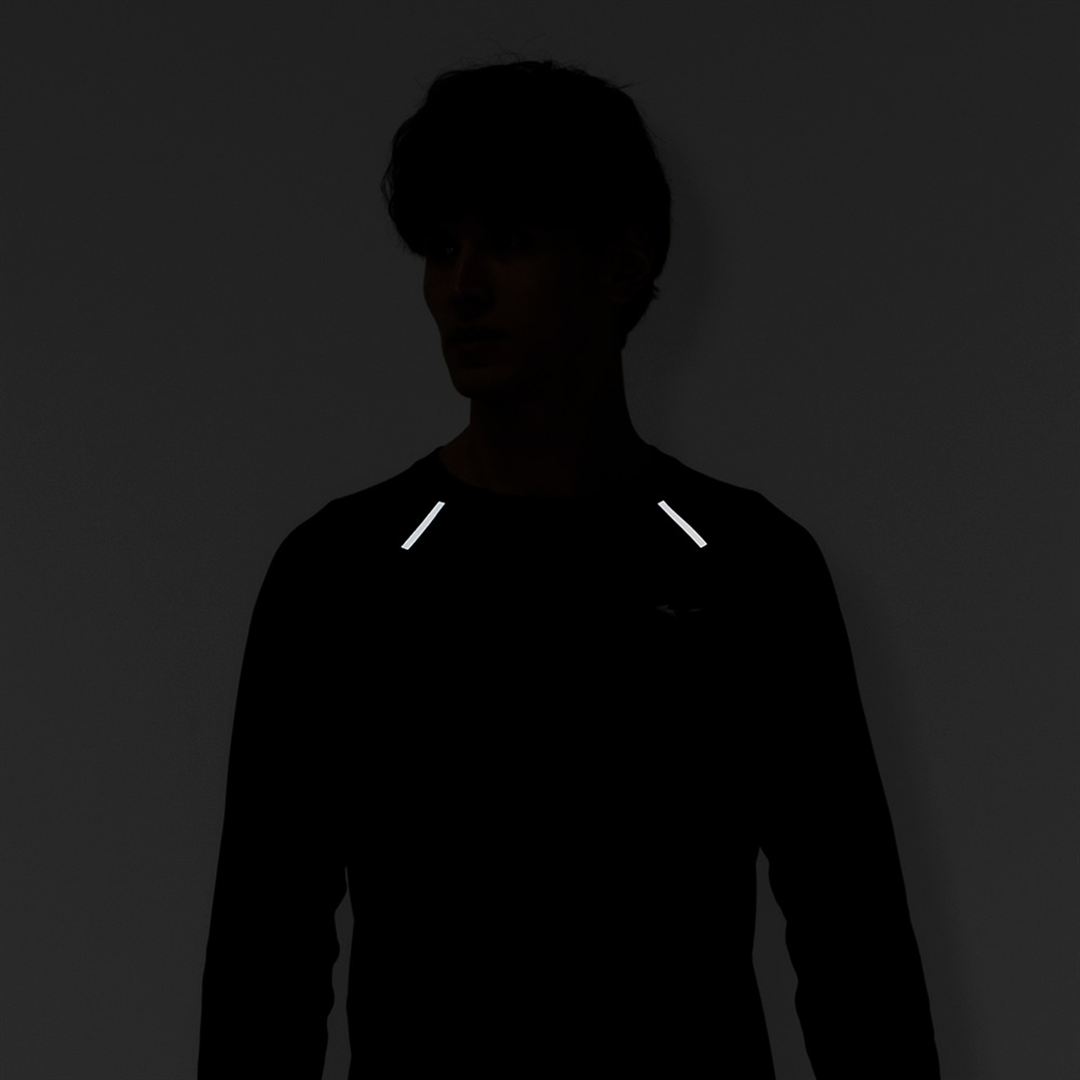 【汗処理／通気】ドライエアロフローTシャツ(長袖) ブラック XL