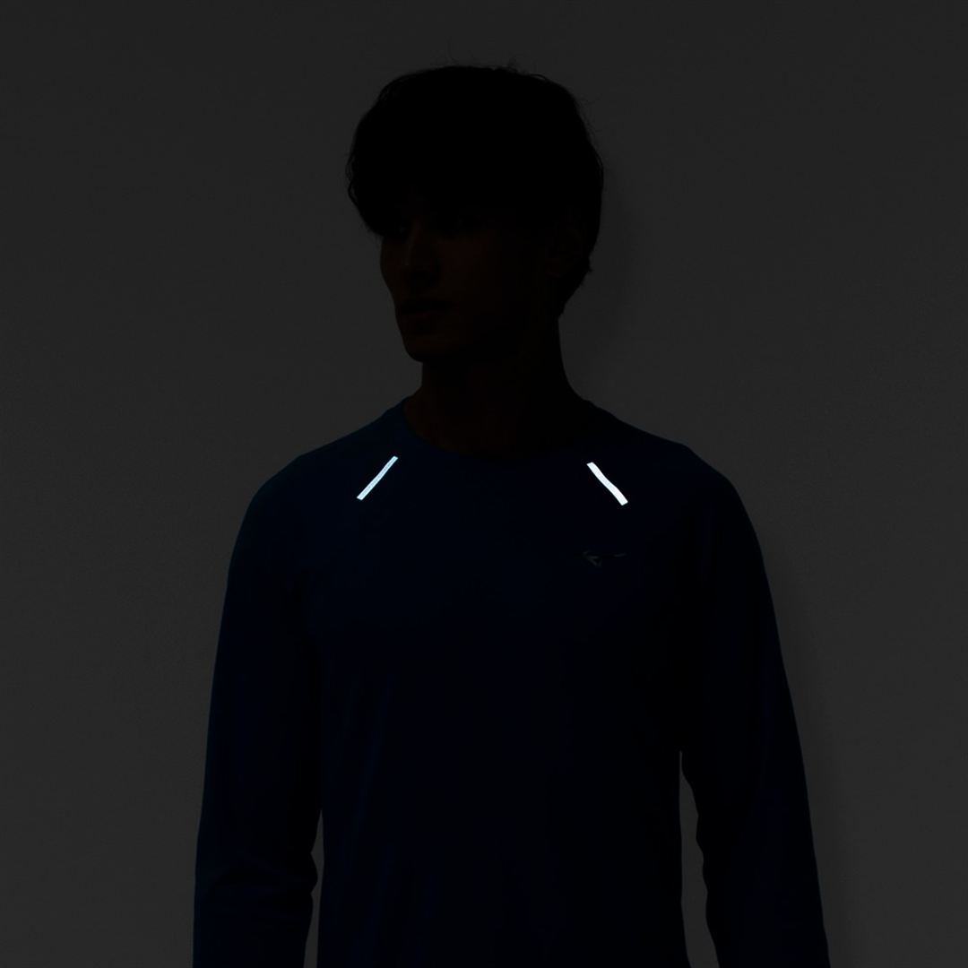 【汗処理／通気】ドライエアロフローTシャツ(長袖) ブルージュエル XL