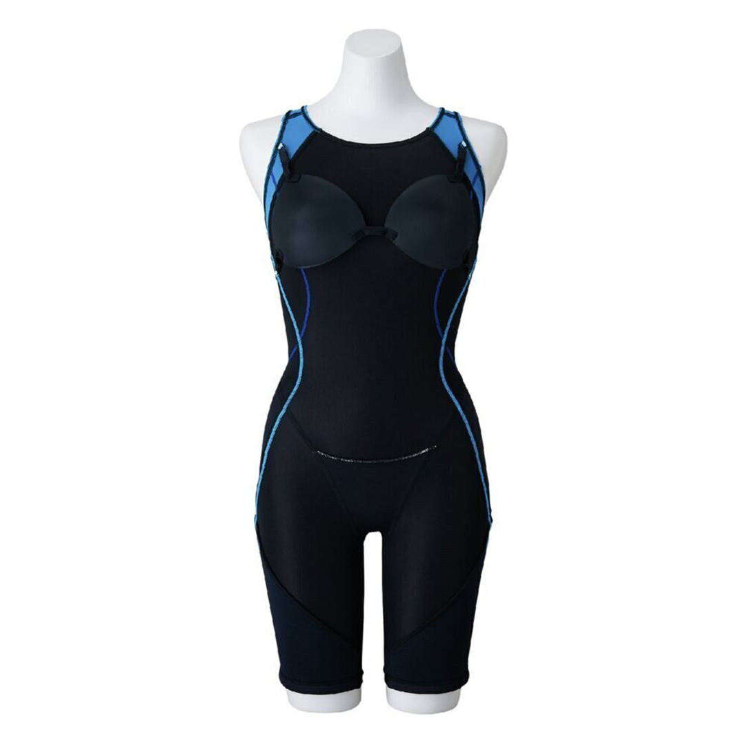 【EZ SWIM】スイムフィットネス用オールインワン(直営限定品) ブラック×D.ターコイズ S
