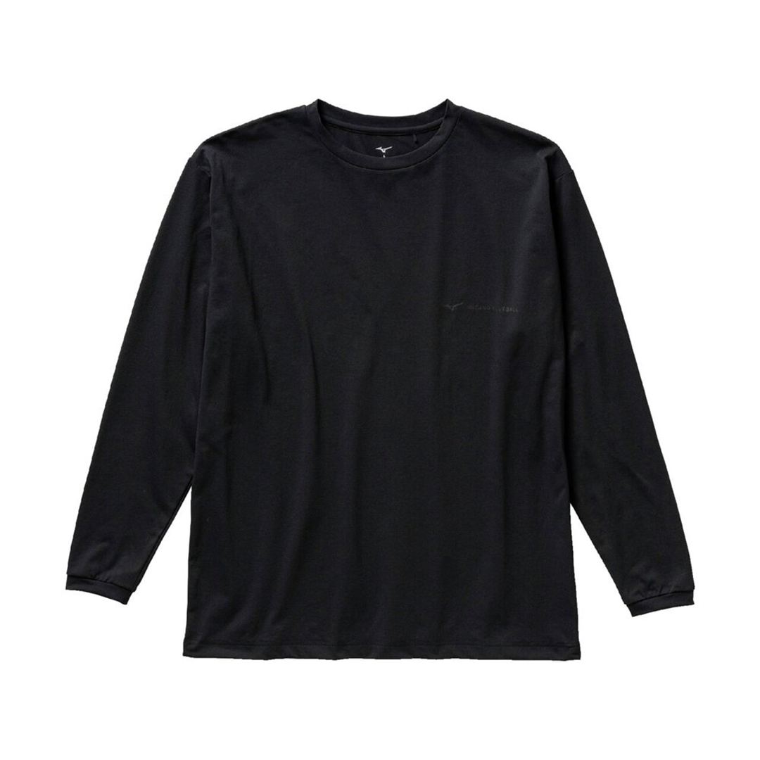 ストレッチソフトドライTシャツ(長袖) ブラック×ブラック XL