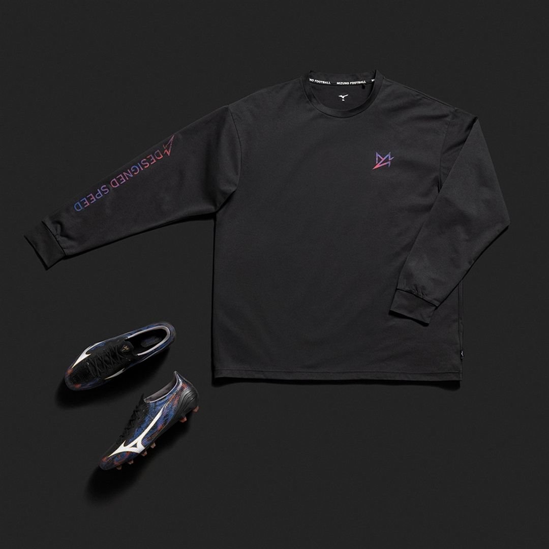 ミズノアルファ プリントTシャツ(長袖) ブラック XL