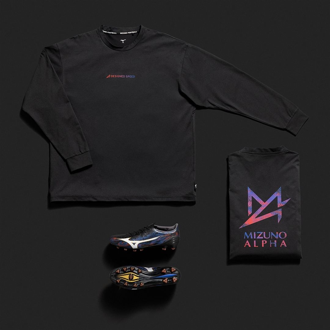 ミズノアルファ プリントTシャツ(長袖) ブラック XL