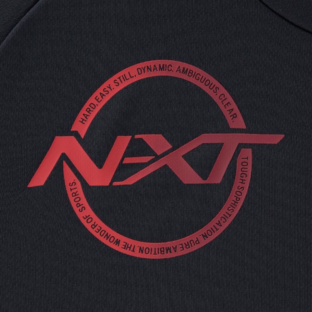 N-XTプラクティスシャツ(半袖／バレーボール) ブラック×エンジ 2XL