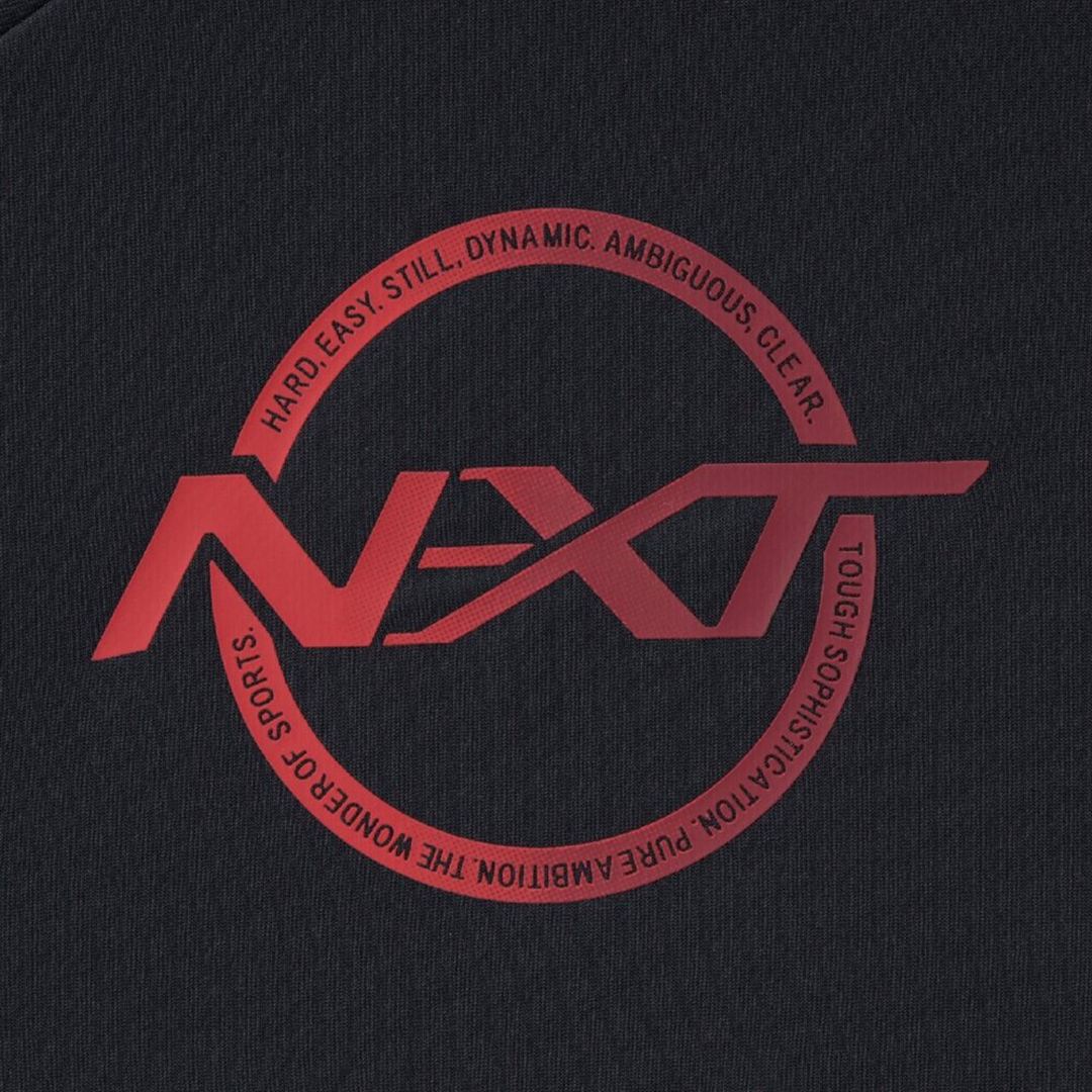 N-XTプラクティスシャツ(長袖／バレーボール) ブラック×エンジ XL