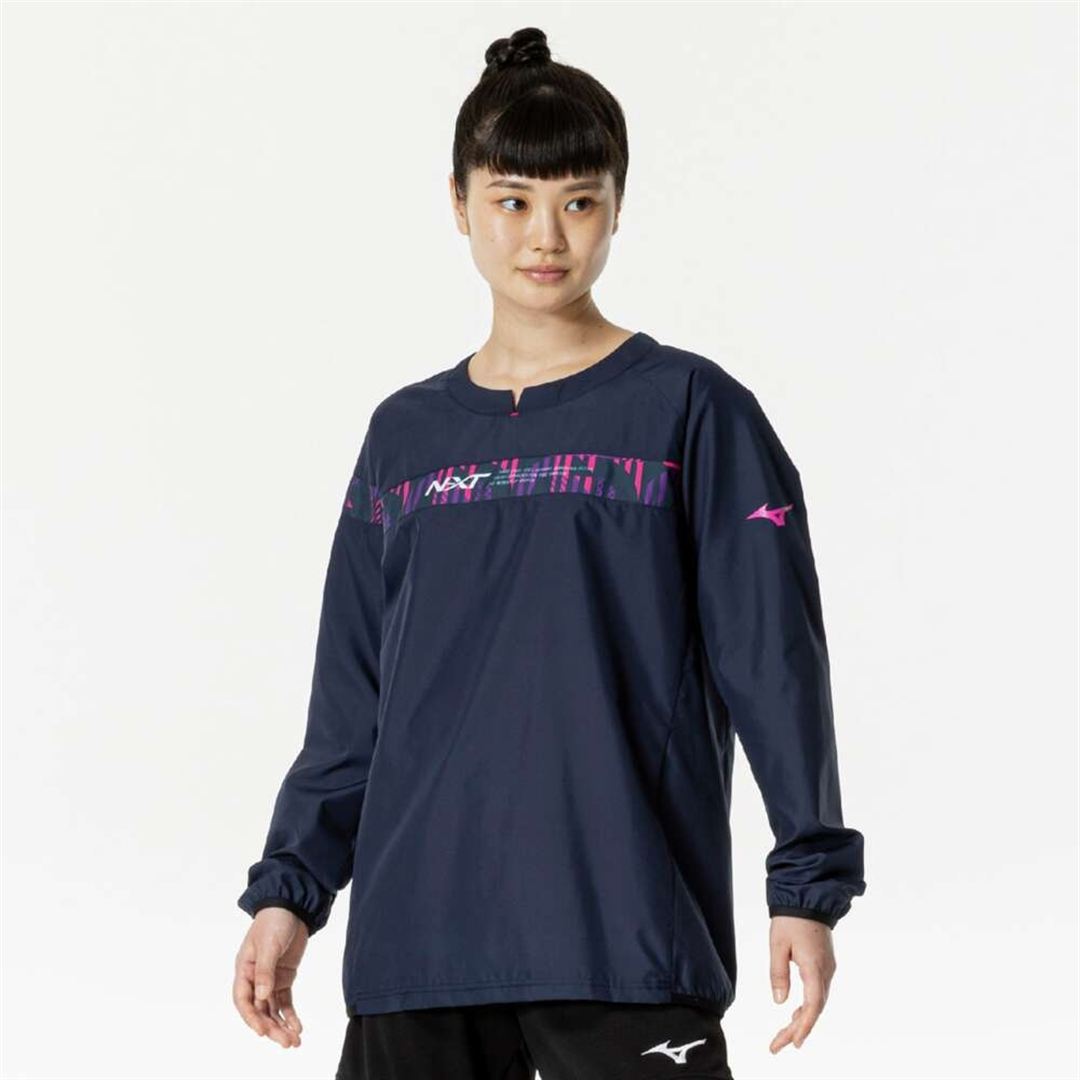 N-XTウインドブレーカージャケット(長袖)(バレーボール) ドレスネイビー×マゼンタ S