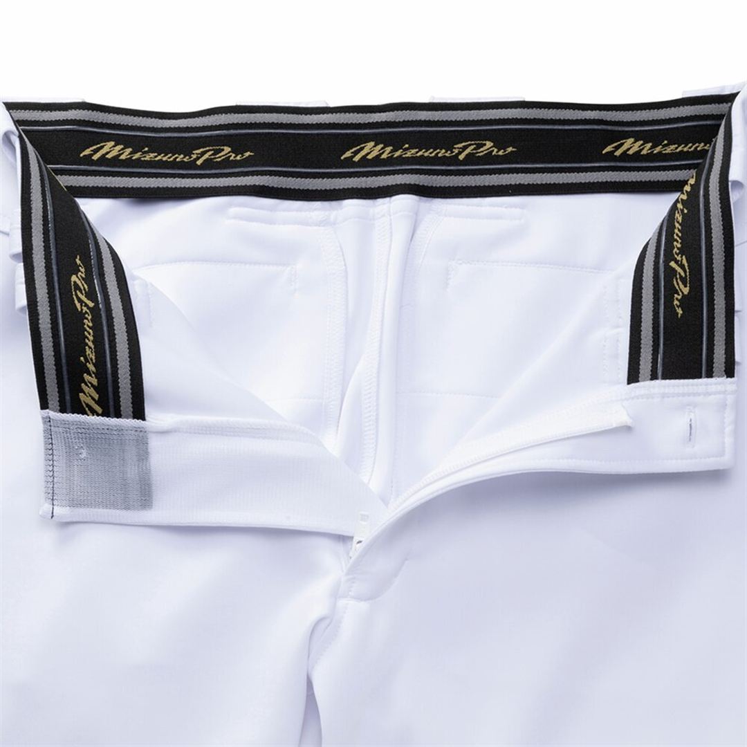 【ミズノ直営限定／ミズノプロ】強伸 ストレッチパンツ／ストレートフィットタイプ(ワッペン付き) ホワイト S