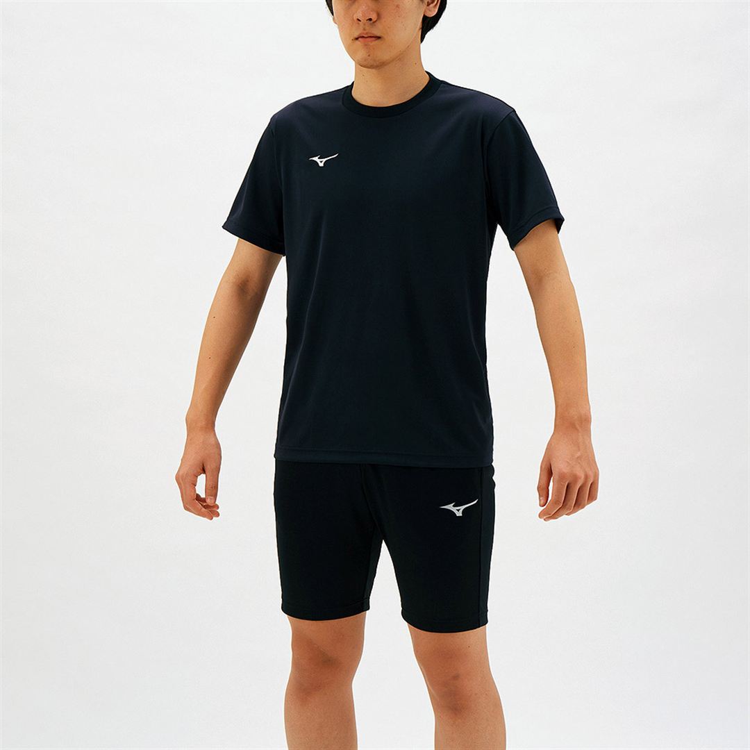 ナビドライTシャツ(半袖／丸首) ブラック×ホワイト 4XL